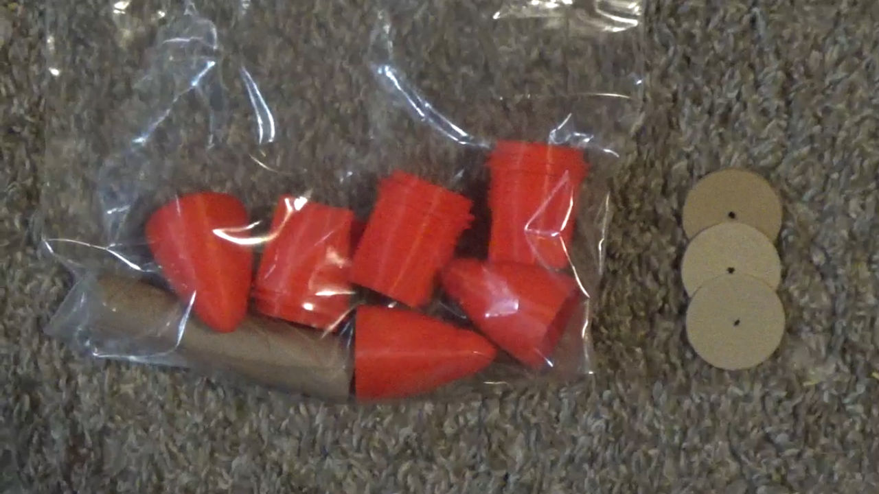 3 Pack! Red Plastic Finned Projectile Kit #2