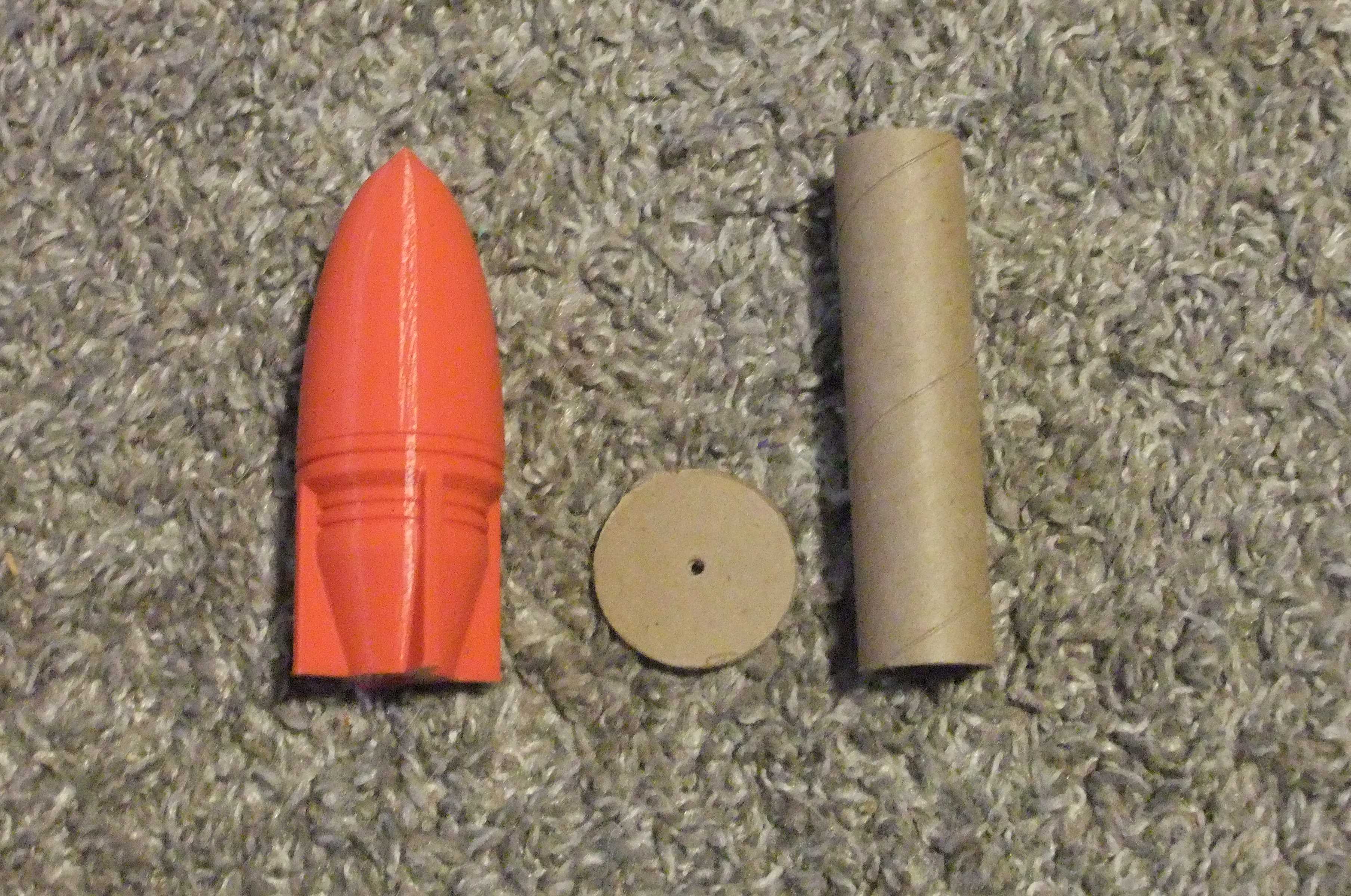 Red Plastic Medium Size Finned Projectile #1
