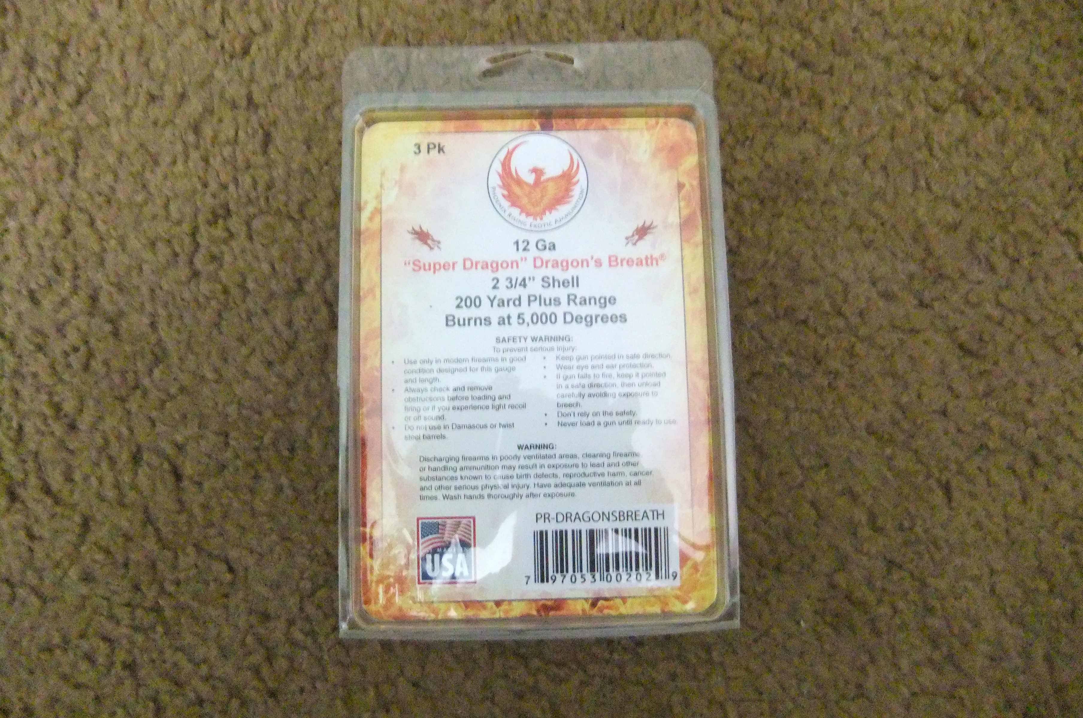12gauge Dragons Breath, 12 gauge Dragons Buck, 12 gauge Dragons Slug